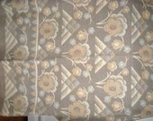 Vintage Wool Blanket / Camp Blanket Pale Blue, Creamy Ivory and Tan / Reverses / Vintage Bedding