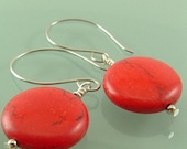 On Sale 10 % off Jewelry- Earrings - Red And Silver Stone  Earrings