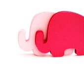 24 Elephant die cut in Hot pink and baby Pink (3.5 x 2.5 inches) Textured Cardstock  die cut A192
