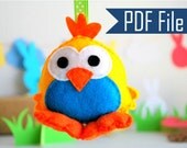 Baby CHICK, Big eyes chick plush Ornament  PDF Sewing pattern A569
