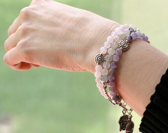 Good Luck Buddha Fertility Bracelet Yoga Meditation in your choice of gemstone