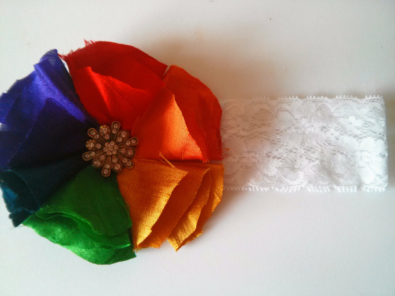 rainbow birthday girl headband ready to ship