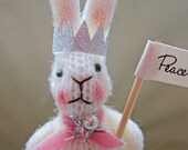 Peace on Earth Says this Tiny Vintage Inspired Easter Bunny No 2