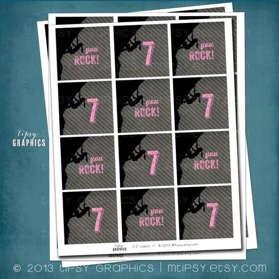 You Rock. Rock Climbing Cupcake Toppers by Tipsy Graphics. Any colors, text & size. Il_570xn