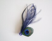 Peacock Hair Clip - Peacock Headpiece - Blue Peacock Bridal Hair Clip - Blue Peacock Bridesmaid Hair Clip - Peacock Bridesmaid Headpiece