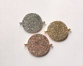 ONE Round Curved Flat Crystal Rhinestone Disk Connector Jewelry Dainty Making Arm Candy DOLLAR SHIP in us