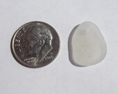 White Top Drilled Sea Glass Gem