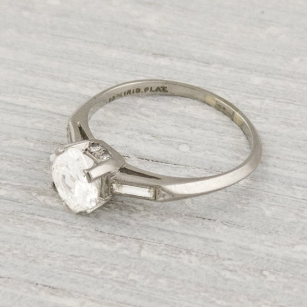 1.01 Carat Asscher Cut Vintage Diamond Engagement Ring