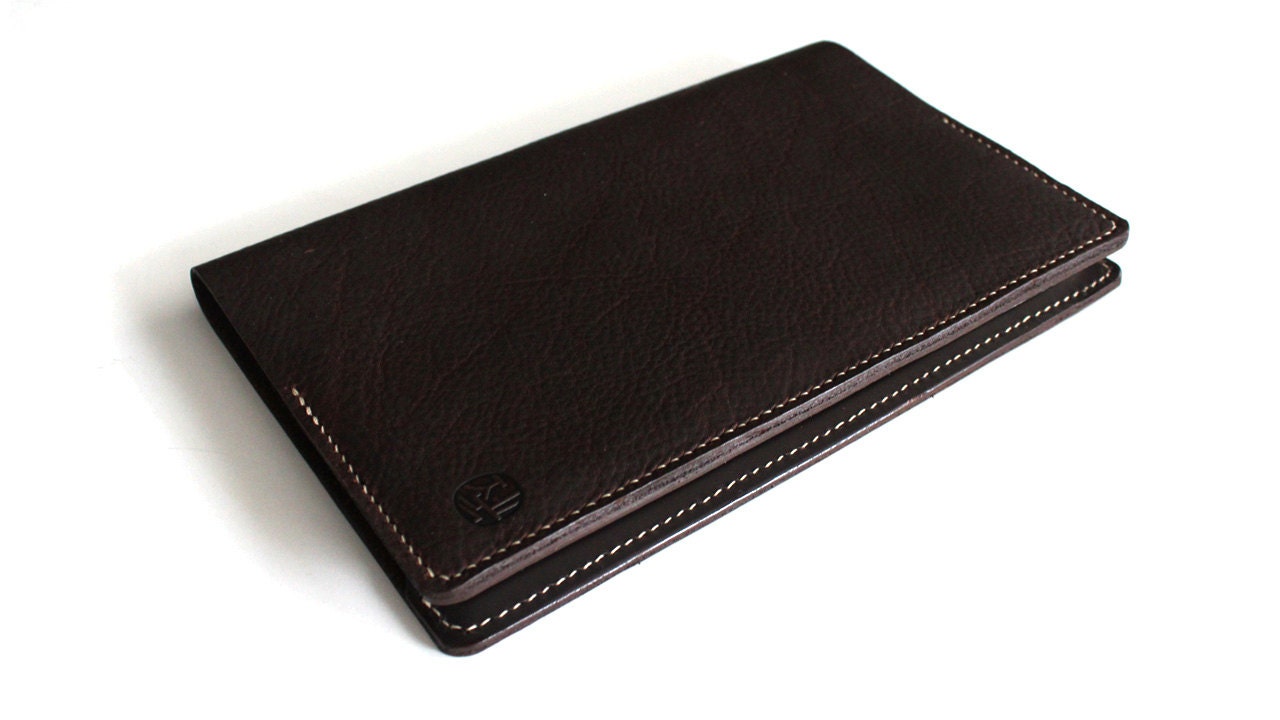 Hand-Stitched Leather Cover for Large Moleskine Journal / Planner in ESPRESSO