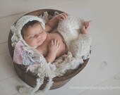 Cream laced wool head wrap and pants