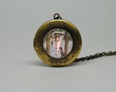 Vintage Style Glass Locket Necklace with Where the wild things are Max