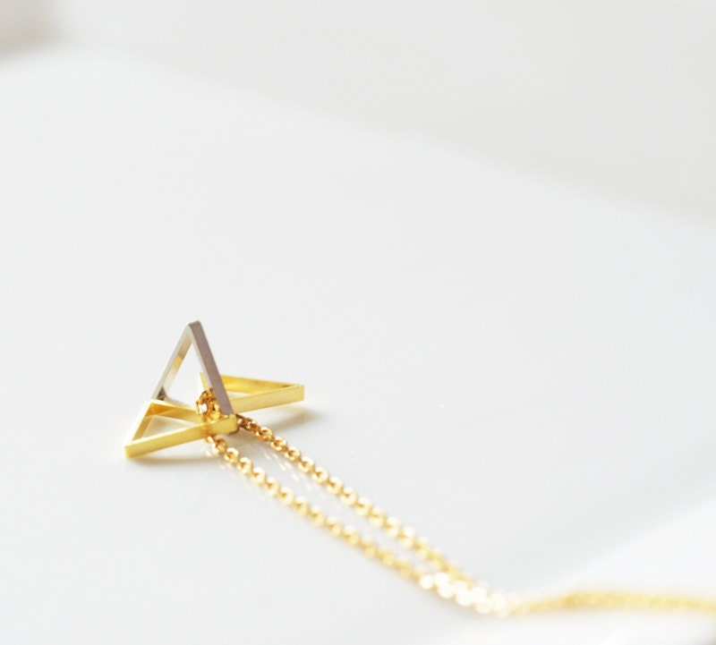 Tiny Trio Triangle 14k Gold Filled Necklace