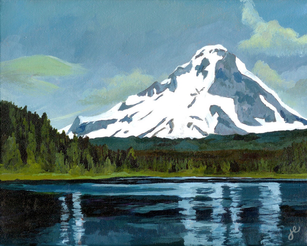 mount hood, original painting