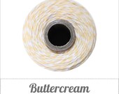 Buttercream - Light Yellow and White Baker's Twine by The Twinery - 240 yards