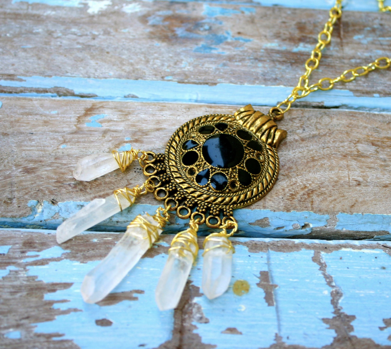 Raw Quartz Point Necklace - El Dorado