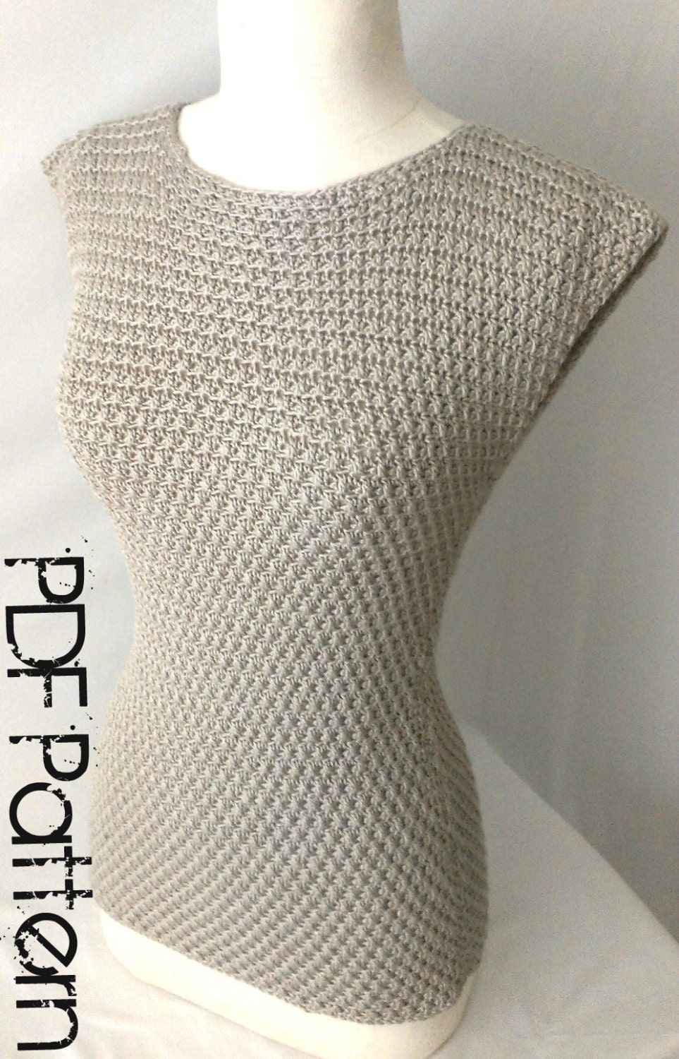 Crochet Summer Top-Asymmetrical Stitch Top-Plus Size Clothing- PDF Pattern