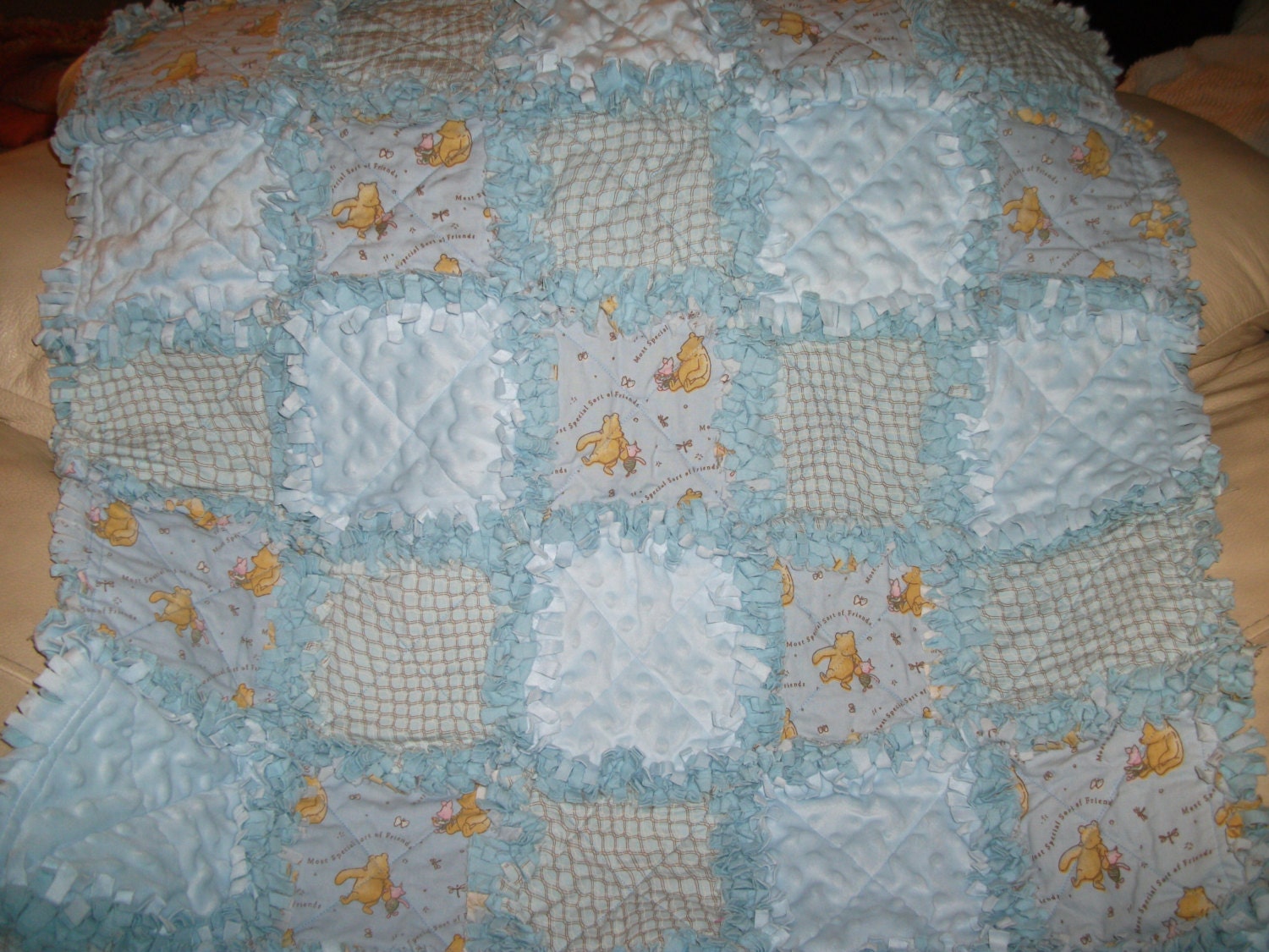 baby rag quilt TEDDY BEAR