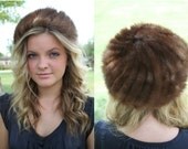 Vintage 1940s Round Mink Hat