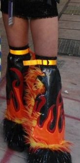 Sparkle Vinyl- Fur Flame Festy Flares- Boot Covers Go Go Fluffies