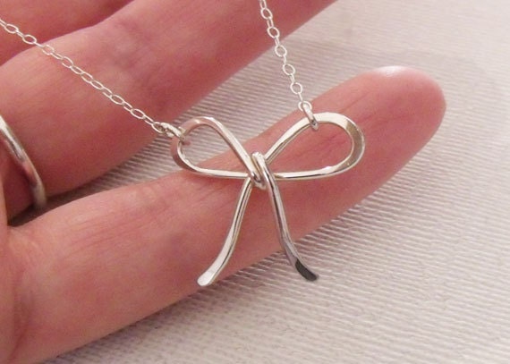 Sterling Silver "Forget Me Knot" Bow Necklace