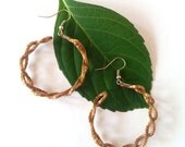 Golden Grass Braided Hoop Earrings capim Dorado