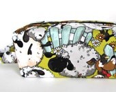 Knitting Bag - medium size - WIP Project Boxy Bag - Funny Farm Sheep