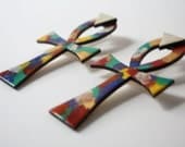Galaxy Ankh stud earrings