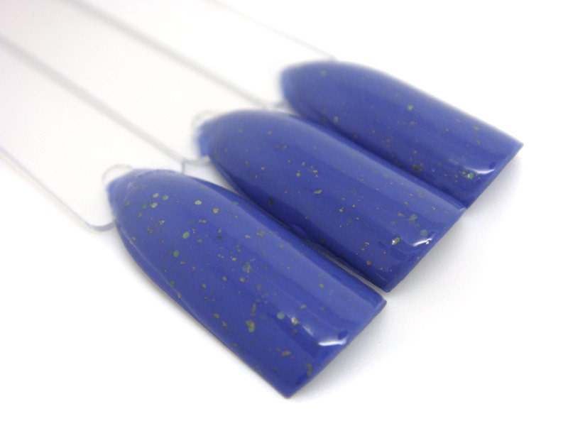 Nail polish - "Studded Jeans" gold glitter in a blue base - LAST BOTTLES
