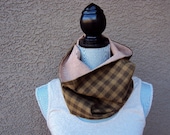 Reversible Cowl Scarf in Peach/Mushroom