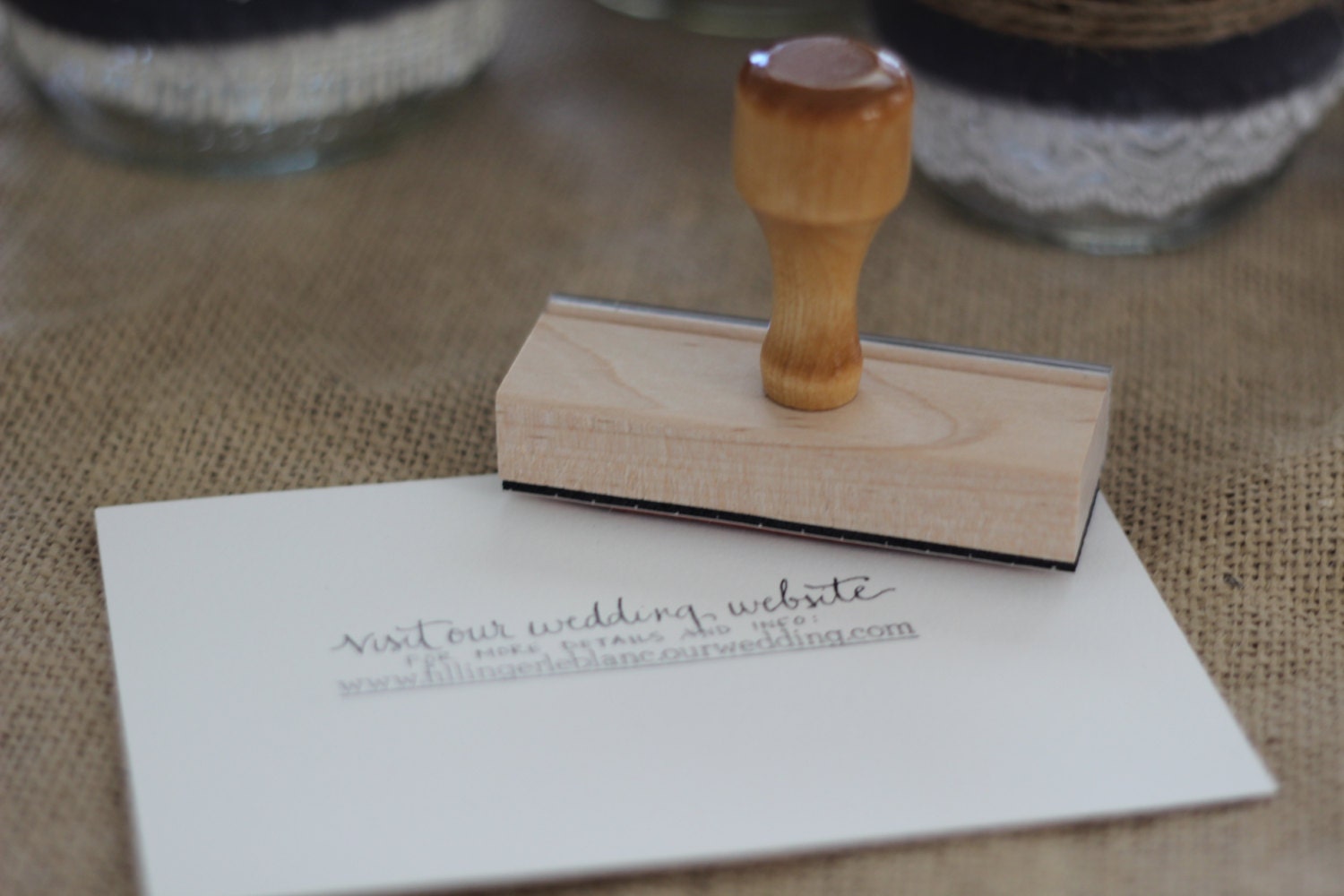 Wedding Website Custom Calligraphy Hand Written Stamp