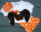 UT Dog  GO VOLS - Boutique Custom Toddler baby clothes - Ruffle Pants and Embriodered Shirt 6-12 mo 18 mo 24 mo 2t 3 4 5 6