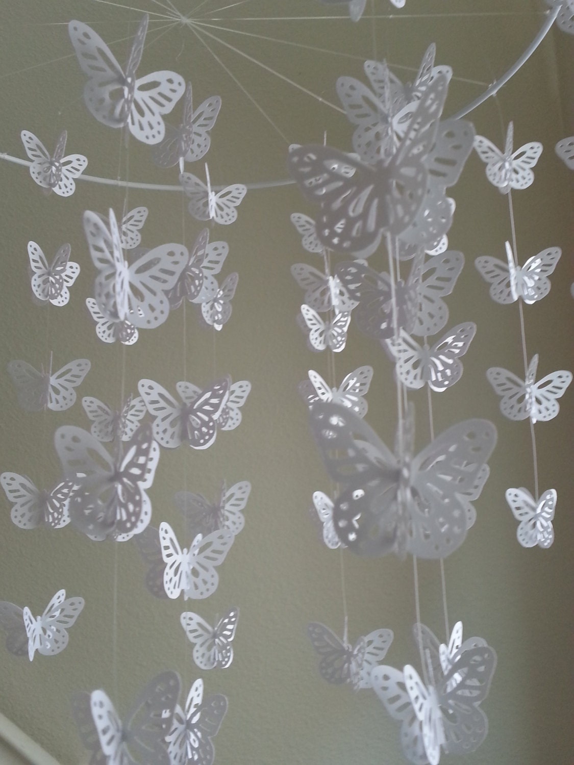 Butterfly Baby Mobile White Butterfly Mobile 14 inch
