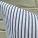 Pillow Cover Mitered Indigo Navy Blue Ticking Stripes
