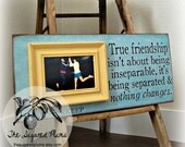 Best Friend Sisters Bridesmaid Maid of Honor Personalized Picture Frame 8x20 True Friendship Going Away Miss You Long Distance