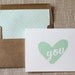 I Heart You- white folded A2 greeting card with lined kraft brown envelope included