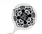 Vintage Hand Mirror - 1960s "Beauty is in the Eyes of the Beholder" Home Decor / Floral Truth