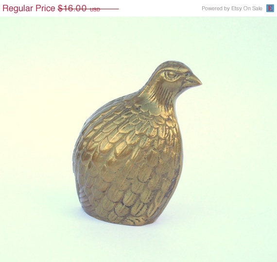 Clearance - 50% off Vintage Brass Bird - pheasant, partridge, or quail - home decor or paper weight