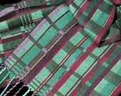 Hand Woven Scarf, Teal, Modern Scarf, Handwoven