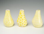 Vase Yellow Spiral Vertigo Hand Painted Organic Shape