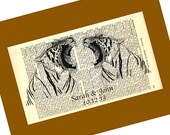 Tiger Love Wedding Gift Personalized Art Print on Antique 1896 Dictionary Book Page