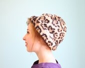 Hat Leopard Print Fur 1960s Vintage 60s Mohair Mod Mad Men Glam