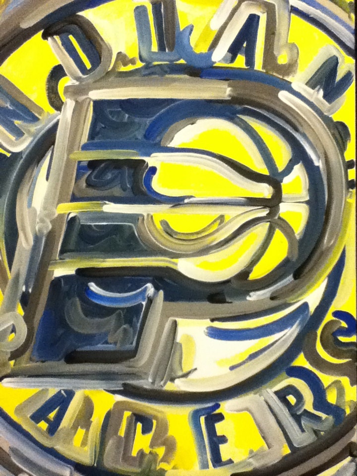 Indiana Pacers Painting by Justin Patten Sports Art Basketball