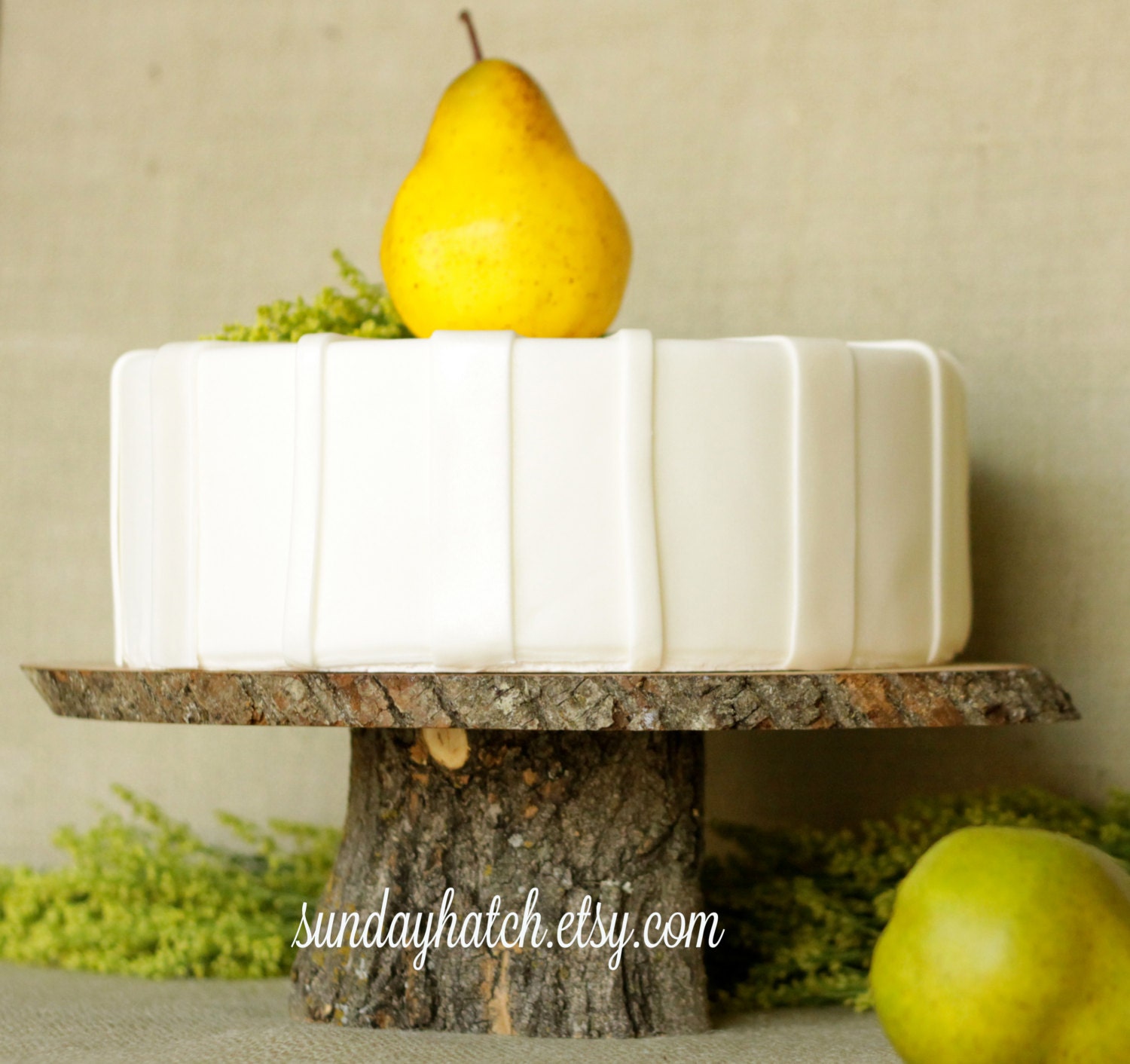 Large Wood or Wooden Cake Stand for Rustic Wedding Featured in FOOD NETWORK Magazine
