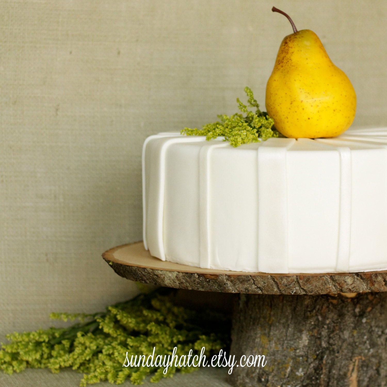 Large Wood or Wooden Cake Stand for Rustic Wedding Featured in FOOD NETWORK Magazine