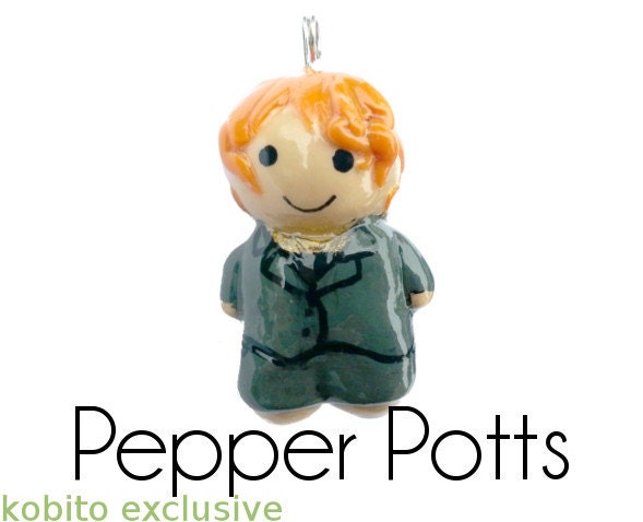 Pepper Potts Cell Phone Charm: Iron Man 3 / Avengers inspired