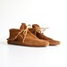 Vintage Minnetonka Moccasins Fringed Brown Suede Booties