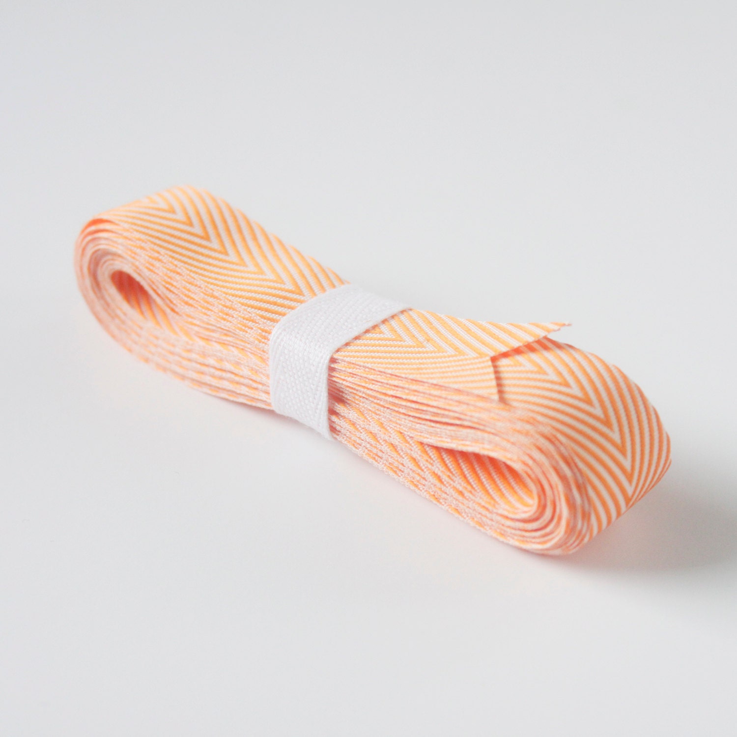 Orange and White Chevron Twill Tape (5 yards)