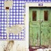 Door Photo,Travel Photograph, 8x10 fine art print, Tile, Green, Blue, Lisbon Wall Decor, Europe Photos - The Green Door,