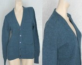30% OFF. 1960's. grandpa sweater. wool. deep blue. Sz s/m.