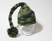 Crochet Camo Pixie Hat (Newborn)